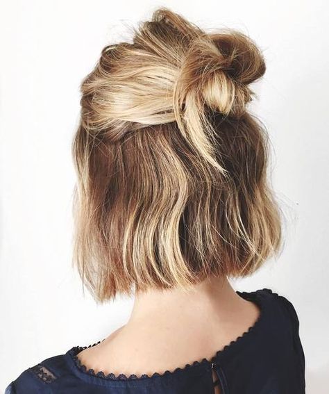 Messy Half Updo For Bob Hair Play, 5 Minute Hairstyles, A Messy Bun, Olivia Holt, Wavy Bobs, Wild Hair, Penteado Cabelo Curto, Short Hairstyle, Good Hair Day