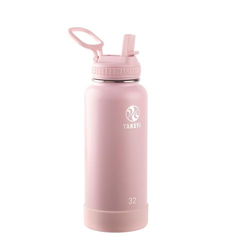 Perfect for all-day hydration, the 32oz Takeya Actives Straw bottle keeps you refreshed throughout the day. Features our leak-proof, patented Straw Lid for easy, controlled, one-handed drinking. for easy, controlled, one-handed drinking and all day carrying comfort. Takeya Water Bottle, Pink Water Bottle, Straw Bottle, Cute Water Bottles, Bottle With Straw, Water Bottle With Straw, Insulated Stainless Steel Water Bottle, Stainless Steel Straws, Insulated Bottle