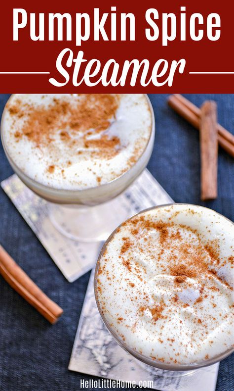 Pumpkin Spice Steamer Pumpkin Steamer, Pumpkin Hot Chocolate, Pumpkin Spice Drinks, Pumpkin Drinks, Starbucks Pumpkin Spice, Fall Drink, Pumpkin Recipe, Starbucks Pumpkin, Steamer Recipes