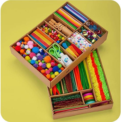 Amazon.com: Arts and Crafts Vault - 1000+ Piece Craft Kit Library in a Box for Kids Ages 4 5 6 7 8 9 10 11 & 12 Year Old Girls & Boys - Crafting Supply Set Kits - Gift Ideas for Preschool Kids Project Activity : Toys & Games Kids Craft Box, Arts And Crafts Kits, Crafts For Boys, Craft Kits For Kids, Art Activities For Kids, Create And Craft, Crafts For Girls, Craft Box, Craft Set