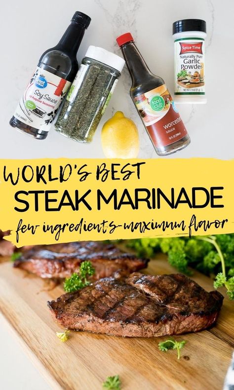 Tenderizing Steak Marinade, Steak Marinade Soy Sauce, Marinated Steak Recipes, Grilling Recipes Steak, Meat Marinade Recipes, Steak Marinade For Grilling, Easy Steak Marinade Recipes, Steak Marinade Easy, Recipes Steak