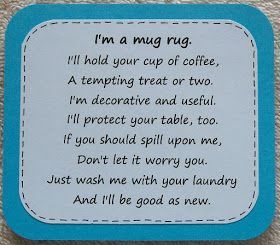 Mug Rug Poem Printable, Rug Tag, Elephant Mug, Christmas Mug Rugs, Mug Rug Tutorial, Mug Rug Patterns, Butterfly Quilt, Quilted Gifts, Quilt Labels