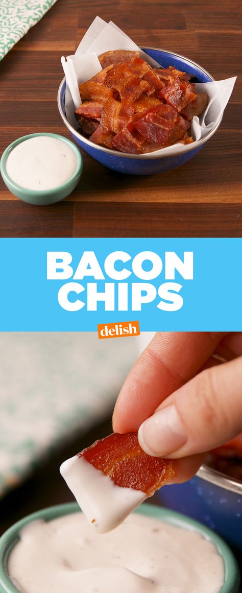 Bacon Chips are the low-carb snack you've been looking for. Get the recipe at Delish.com. #recipe #easyrecipe #bacon #superbowl #gameday #sports #maple #sriracha #lowcarb #lowcarbdiet #lowcarbrecipes Keto Taco Soup, Super Bowl Appetizers, Bacon Chips, Keto Snacks Easy, Soup Crockpot, Snacks Easy, Keto Taco, Maple Bacon, Chips Recipe