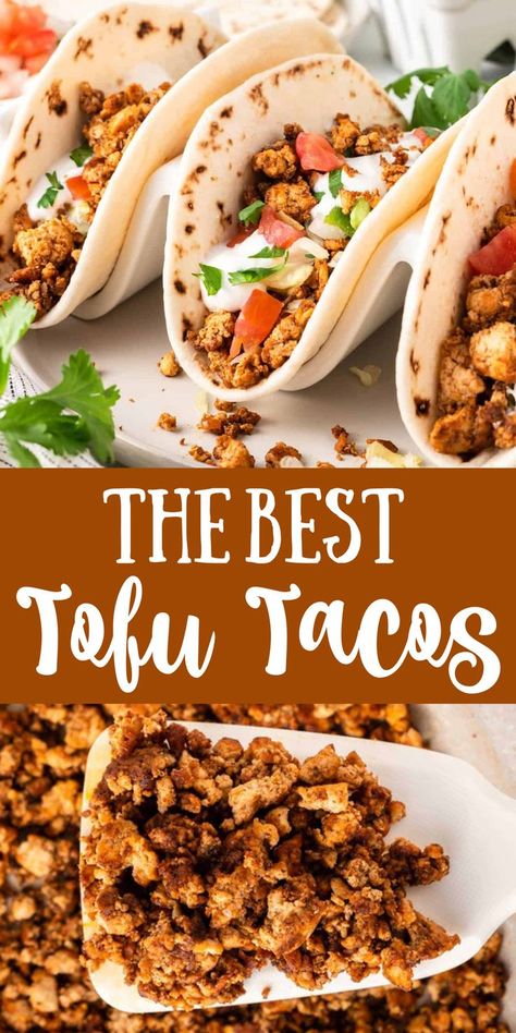 Tofu Dinner Recipes, Best Tofu, Tofu Recipes Healthy, Tofu Recipes Easy, Tofu Tacos, Tofu Recipes Vegan, Taco Pasta, Taco Pizza, Tofu Dishes