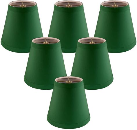 Royal Designs CS-1001-5GRN-6 Clip On Empire Chandelier Lamp Shade, 3" x 5" x 4.5", Green, Set of 6 - - Amazon.com Yellow Chandelier, Fabric Chandelier, Chandelier Shade, Custom Lamp Shades, Accent Lamps, Candlestick Lamps, Empire Chandelier, I Love Lamp, Rustic Traditional