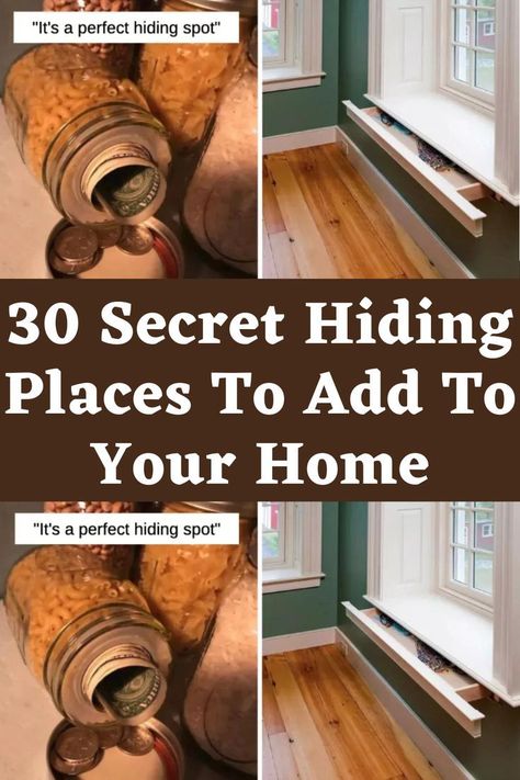 How To Make Secret Compartments Diy, Secret Storage Diy, Hiding Places For Valuables, Where To Hide Money At Home, Secret Hiding Spots Diy, Hiding Places In The House, Secret Compartments In House, Secret Hiding Places Diy, Diy Stash Secret Storage