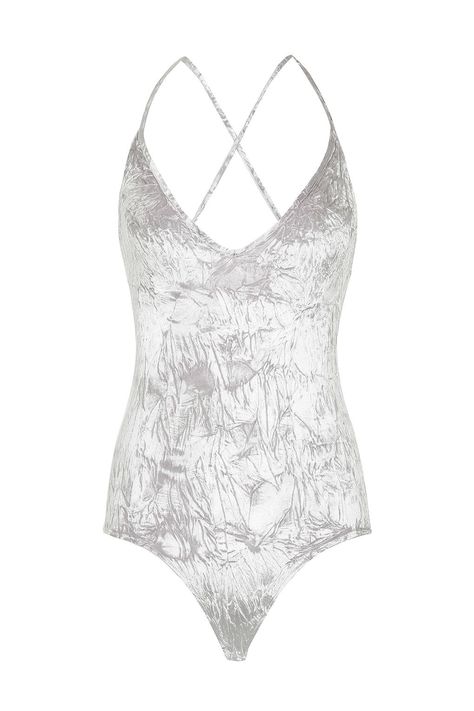 Velvet Swimsuit, Silver Bodysuit, Sparkly Bodysuit, Floral Babydoll Top, T Shirt Crop Top, Velvet Bodysuit, Topshop Outfit, Shapewear, New Outfits