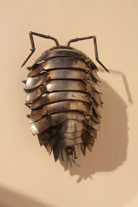 Scrap Metal Woodlouse Metal Tree Wall Art, Metal Welding, Metal Art Welded, Metal Art Diy, Leaf Wall Art, Metal Art Sculpture, Metal Tree, Metal Projects, Metal Art Projects