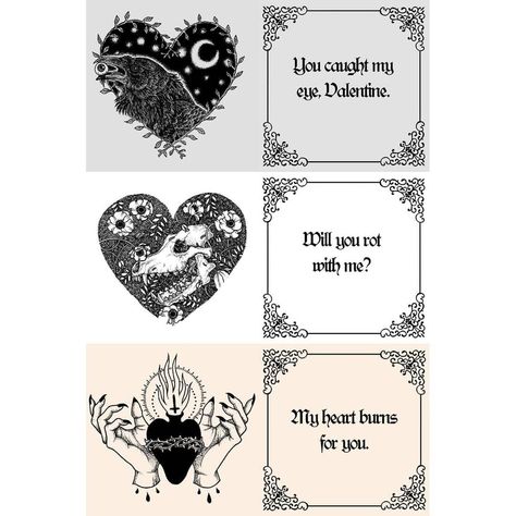 Vampirefreaks on Instagram: “Artist Credit: @danaglover · · · · · · #vampirefreaks #alternativefashion #alternative #goth #gothic #nugoth #pastelgoth #cybergoth #rave…” Creepy Valentines Cards, Gothic Valentines Day Cards, Goth Valentines Day Card, Vampire Valentines Day, Cryptid Valentine, Creepy Valentines Art, Valentines Cards Aesthetic, Horror Valentines Cards, Dark Valentines Aesthetic