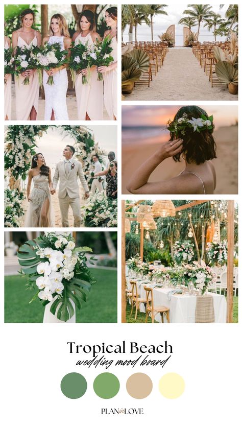 wedding inspiration | beach wedding inspiration | destination wedding inspiration | tropical wedding inspiration | vibrant wedding inspiration | wedding planning  | wedding day moments | wedding planning tools | wedding journey | wedding | plan in love Bali Wedding Color Palette, 2024 Wedding Mood Board, Wedding Color Schemes Beach Ocean, Color Schemes For Beach Weddings, Wedding Theme Ideas Beach, Sage Beach Wedding Theme, Beach Wedding Green Color Palettes, Wedding Colour Schemes Beach, Green Wedding Theme Beach