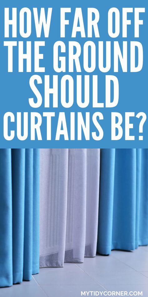 how far should curtains be off the floor Shear Curtains, Curtains Sheer, Dining Room Curtains, Curtain Headings, Cleaning Curtains, Curtain Length, Short Curtains, Long Curtains, Budget Friendly Decor