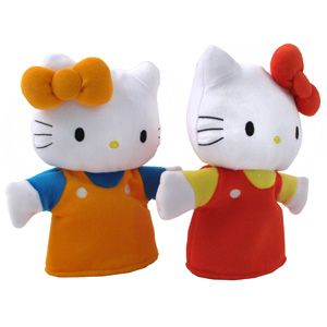 Hello Kitty Hand Puppet Set Puppet Ideas, Japan And Korea, Hello Kitty Cake, Cute Character, Hand Puppet, Rainbow Cake, Hand Puppets, Play Doh, Twin Sisters