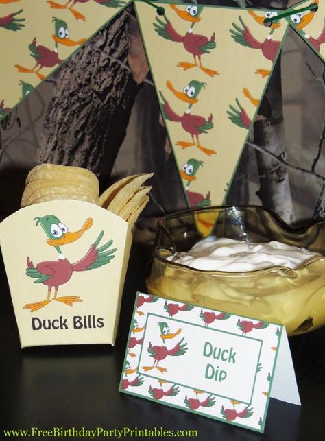 Duck Hunting First Birthday, Duck Hunting Birthday Party, Duck Hunting Birthday, Hunting Birthday Party Decorations, Hunting Food, Ducky Party, 1st Birthday Foods, Drake's Birthday, Hunting Birthday Party