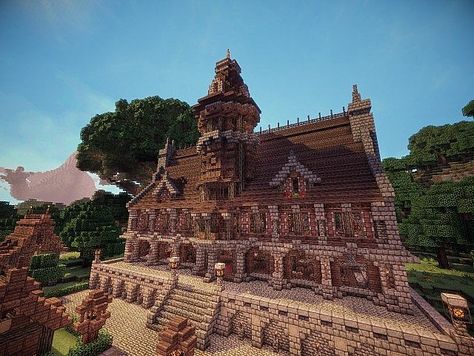 Gothic Town Hall Minecraft Mansion, Minecraft Structures, Minecraft House Plans, Minecraft Pictures, All Minecraft, Minecraft Castle, Minecraft Medieval, Minecraft City, Minecraft Plans