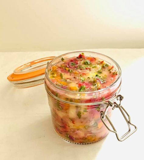 Dev D, Fermented Salsa, Fermenting Jars, Peach Salsa, Healthy Probiotics, Peach Recipe, Cheese Plate, Summer Bbq, Fermented Foods