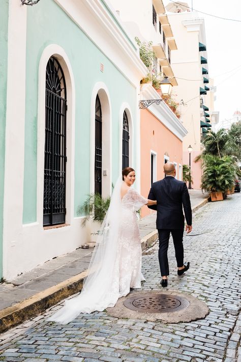 Bride and Groom Traditional Romantic White  Old San Juan Puerto Rico Wedding Planner Maria Lugo Destination Wedding Puerto Rico, San Juan Wedding, Wedding In Puerto Rico, Puerto Rico Wedding, Old San Juan, Weddings By Color, Destination Wedding Inspiration, Destination Wedding Locations, Professional Wedding Photography