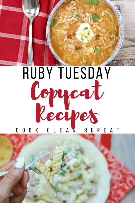 If you love Ruby Tuesday you have to try these easy copycat recipes that you can make at home! All of these delicious Ruby Tuesday recipes can be made at home for a simple dinner, or lunch! Perkins Copycat Recipes, Ruby Tuesday Potato Salad, Ruby Tuesdays Copycat Recipes, Copycat Restaurant Salad Recipes, Restaurant Inspired Recipes Easy, Bennigans Recipes, Easy Copycat Recipes, Copycat Recipes Restaurant, Best Copycat Recipes Restaurants