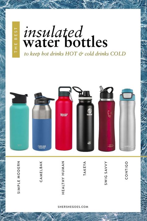 the best insulated water bottles to pack on your next trip! #packinglist #packingtips #shershegoes Best Insulated Water Bottle, Destination Ideas, Travel Quotes Wanderlust, Best Water Bottle, Packing Lists, Travel Gadgets, Good Day Song, Best Water, Travel Wear