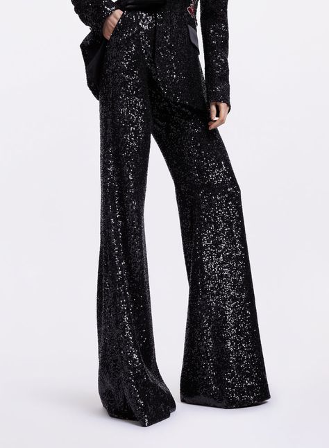 Pre-Fall 2024 Fashion Collection – ELIE SAAB Black Sequin Pants, Sequin Flare Pants, Sequin Pant, Disco Queen, High Waisted Flare Pants, Boutique Couture, Sequin Pants, Scarf Sale, Blouse Pants