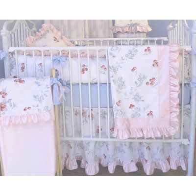 Blueberrie Kids Cherry Blossom 3 Piece Crib Bedding Set Beige Bed Linen, Baby Doll Bed, Blue Bedding Sets, Bedding Sets Grey, Best Crib, Adorable Nursery, Girls Bedding Sets, Girl Cribs, Crib Bedding Set