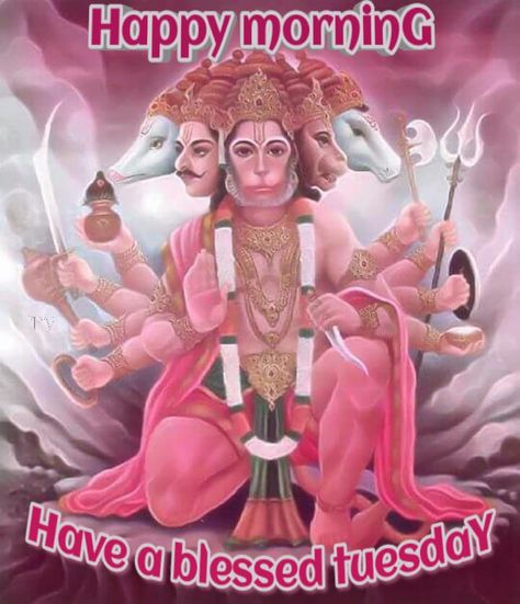 Good morning 🌅🌿 Tuesday 🌿 Good Morning Happy Tuesday Images, Bajrang Baan, Panchamukhi Hanuman, Ganpati Art, Panchmukhi Hanuman, Good Morning Happy Tuesday, Ganesha Art Illustration, Happy Tuesday Images, Shree Ram Images