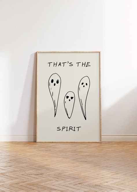 Cute Ghost Print Halloween Pun Wall Art Funny Quote Poster Minimalist Halloween Decor Spooky Art Print Ghoul Poster Digital Download 1 Print PRINTABLE ART- This is a DIGITAL product (not physical). You will receive a link to download your art after purchasing. This beautiful, originally-designed Aesthetic Halloween digital art print is the perfect way to brighten up a room and add some personality. It reflects a bohemian, mid-century, modern, and minimalist style, and makes for the perfect decor Autumn Posters, Minimalist Halloween Decor, Halloween Puns, Halloween Digital Art, Minimalist Halloween, Spooky Art, Wall Art Funny, Ghost Print, Halloween Wall Art