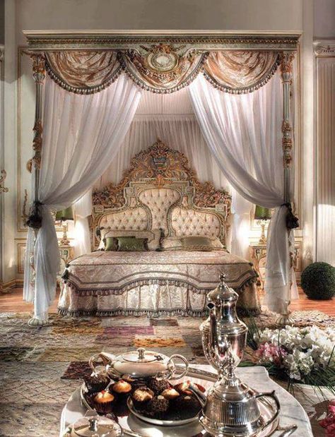 . Fancy Bedroom, Royal Bedroom, Italian Bedroom, Luxury Bedroom Furniture, Luxury Bedroom Master, Versace Home, W Hotel, Henry Viii, Perfect Bedroom