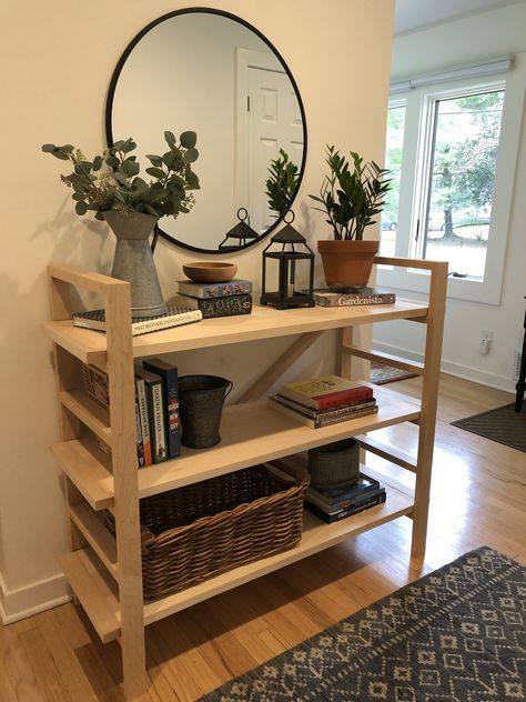 Album Bookshelf, Bookshelf Build, Townhome Decorating, Street Dreams, Bookshelf Ideas, Table Bookshelf, House Colours, Entry Ways, House Makeover