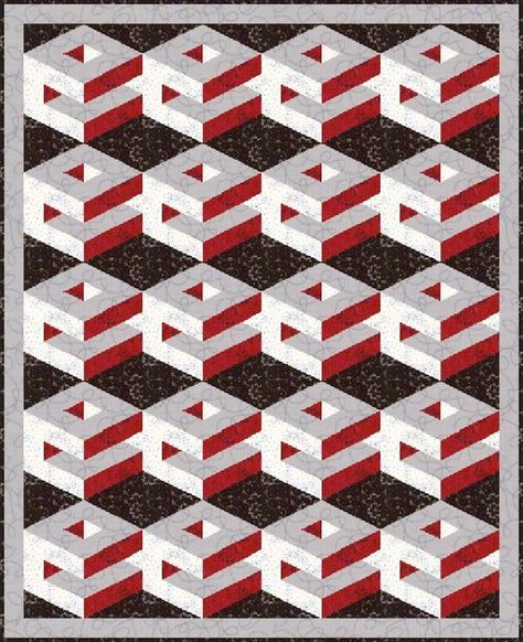 Digital PDF Quilt Block Pattern3d Design Quilt Block | Etsy Optical Illusion Quilts, Alphabet Quilt, Block Quilts, Log Cabin Quilt Blocks, Sunflower Quilts, Abstract Quilt, Quilting Designs Patterns, 3d Quilts, Quilt Modernen