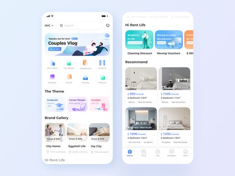 Hi Rent APP homepage colorful icon app icon app design app illustration home page interface ux uiux ui Icon App Design, App Home Page, App Homepage, Quran App, Ux Design Mobile, App Home Screen, App Design Layout, Best Ui Design, Creative Book Covers