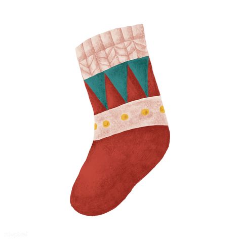 Hand drawn red Christmas stocking | free image by rawpixel.com Socks Illustration, Red Christmas Background, Red Christmas Stockings, Hand Drawn Christmas, Merry Christmas Background, Christmas Sock, Winter Illustration, Socks Christmas, Christmas Icons