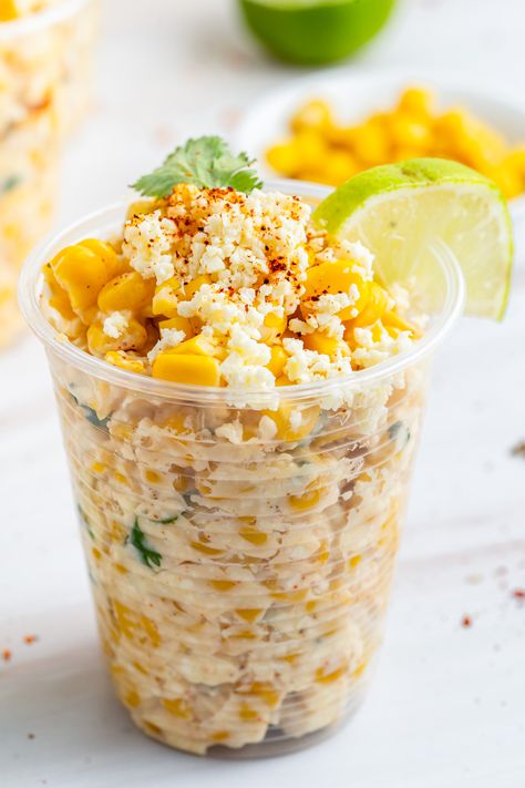 MEXICAN STREET CORN CUPS - WonkyWonderful Mexican Corn In A Cup Recipe, Mexican Street Food Snacks, Grilled Corn On Cob, Corn In A Cup, Grilled Sweet Corn, Street Corn Recipe, Seasoned Corn, How To Cook Chorizo, Mexican Street Corn Salad