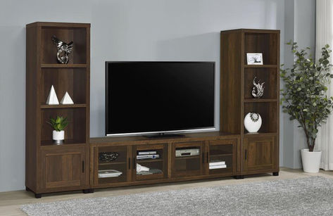 Offering plenty of storage and display space, the Sachin Entertainment Center will be the perfect finishing touch to your #LivingRoom! Choose from Dark Pine or Distressed Pine finish.
🚨 5-Star Reviews
🚨 Assembly & Set Up Available
🚨 Package Discounts 
🚨 Moving Specials
🚨 Truly Local

#furniture #FurnitureSale #DiscountFurniture #TVStands #EntertainmentCenter #storage #organization #ShopLocal #DFW #Dallas #DallasTX #FortWorth #Texas Brown Entertainment Center, Media Towers, Media Tower, Lower Cabinets, Tv Entertainment Centers, Tv Stands And Entertainment Centers, Coaster Furniture, Coastal Farmhouse, Farmhouse Charm