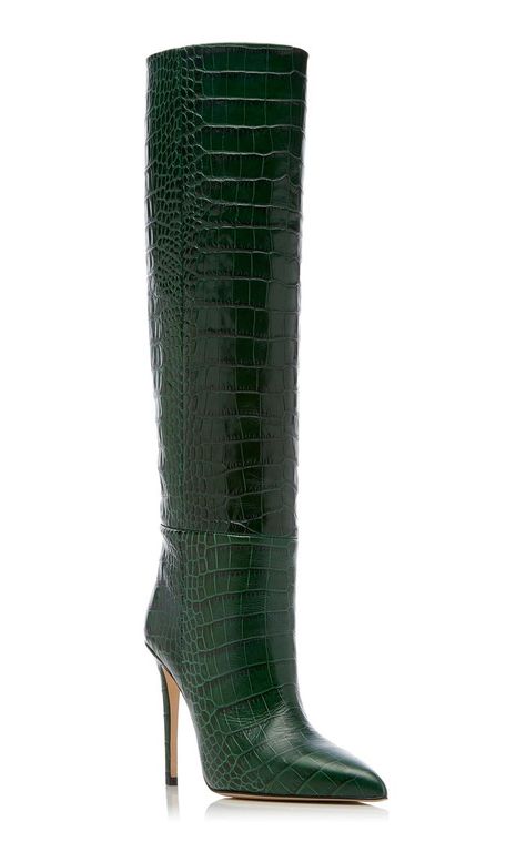 Leather Knee Boots, Paris Texas, Stiletto Boots, Crocodile Skin, Beautiful Boots, Dream Shoes, Mode Vintage, Boots Outfit, Thigh High Boots