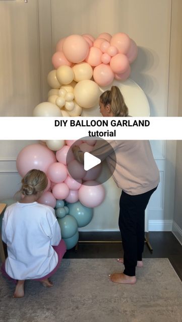 Balloon With Arch Backdrop, Balloon Arch On Backdrop, Balloon Chiara Backdrop, Baby Shower Boy Balloon Arch, Small Gender Reveal Decor, Baby Shower Garland Ideas, How Many Balloons For An Arch, Balloon Chain Diy, Gender Reveal Decorations Backdrops