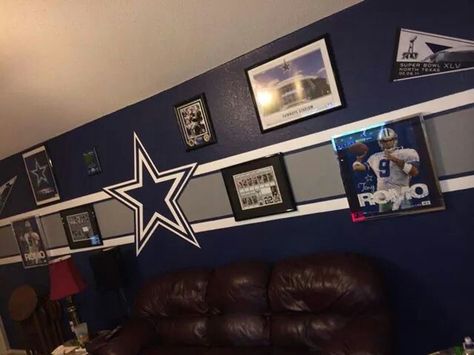 #CowboysNation Dallas Cowboys Room Decor, Dallas Cowboys Bedroom, Dallas Cowboys Room, Dallas Cowboys Theme, Cowboy Bedroom, Cowboy Room, Dallas Cowboys Game, Dallas Cowboys Decor, Cow Boys