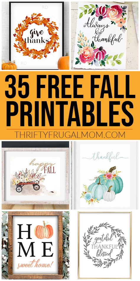 These FREE fall printables will make it easy to frugally decorate your home for fall! So many beautiful options: farmhouse, watercolor, pumpkins, black and white and more! #thriftyfrugalmom #fallprintables #freeprintables #freefalldecor To Everything There Is A Season, Fall Printables Free, Printer Crafts, Farmhouse Watercolor, Fall Diys, Winter Printables, Fall Board, Free Fall Printables, Free Stencils Printables