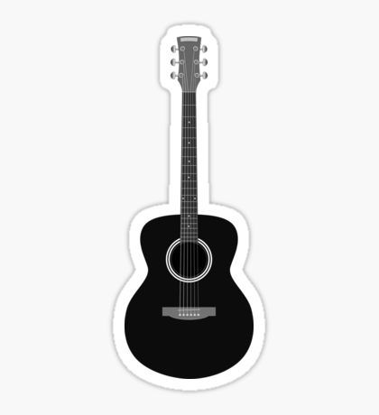 Acoustic guitar  Sticker Guitar Stickers Aesthetic, Aesthetic Stickers Cool, Stiker Macbook, Guitar Stickers, Preppy Stickers, Homemade Stickers, Black And White Stickers, Cute Laptop Stickers, Bubble Stickers