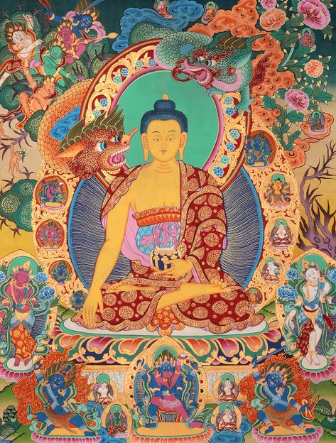 Buddha Life, Shakyamuni Buddha, Religious Painting, Gautama Buddha, Buddha Painting, Thangka Painting, Maitreya Buddha, Tibetan Art, Thai Art