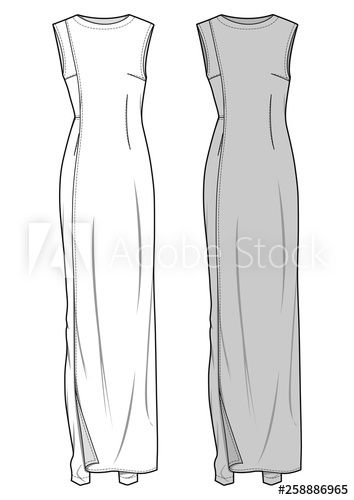 Dress Flat Sketch, Flat Sketch Template, Fashion Sketch Template, Fashion Flat Sketch, Fashion Design Classes, Sketch Template, Fashion Design Drawing, Flat Drawings, Fashion Vector