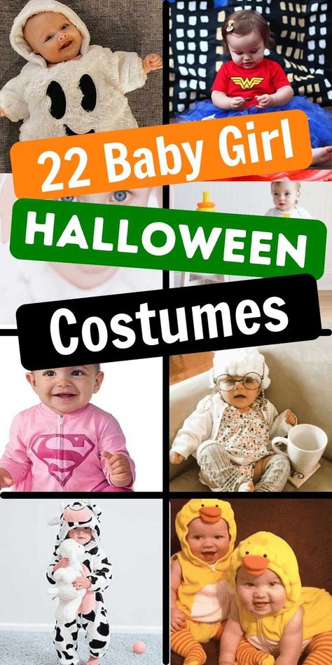 Discover a collection of 23 charming Baby Girl Halloween costumes. These costume ideas provide effortless options to dress up your little one for the occasion. Choose from lots of options including DIY options as well. #onecrazymom #babygirlhalloweencostumes #halloweencostumes Diy Halloween Costumes For Girls, Diy Baby Halloween Costumes, Diy Girls Costumes, Minnie Costume, Diy Baby Costumes, Cupcake Costume, Mom Halloween Costumes, Chicken Halloween, Newborn Halloween Costumes