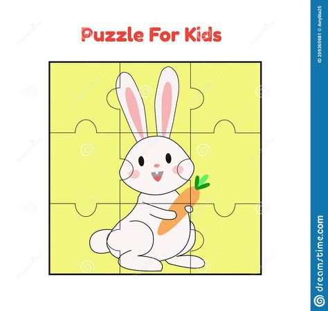 Gambar Puzzle, Easter Templates Printables, Easter Templates, Animal Rabbit, Puzzle Games For Kids, Jigsaw Puzzles For Kids, Puzzle Jigsaw, Aktivitas Montessori, Picture Puzzles