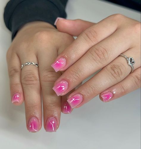 Short Square Natural Nail Ideas, Cute Nails For Summer, Summer Aura, Short Pink Nails, Overlay Nails, Nails For Summer, Aura Nails, Ombre Acrylic Nails, Colored Acrylic Nails