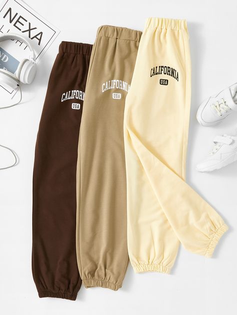 Women Sweatpants, Cute Sweatpants, Girl Sweatpants, Plus Size Fall Fashion, Shein Outfits, Cute Pants, Tomboy Style Outfits, Tween Outfits, Plus Size Fashion For Women