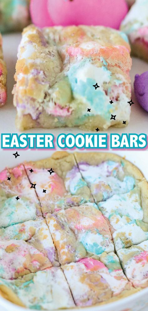 Easter Cookie Bars, Easter Deserts, Easter Snacks, Easter Sweets, Easter Cookie, Easter Desserts Recipes, Sugar Cookie Bars, Easter Baking, Easter Peeps