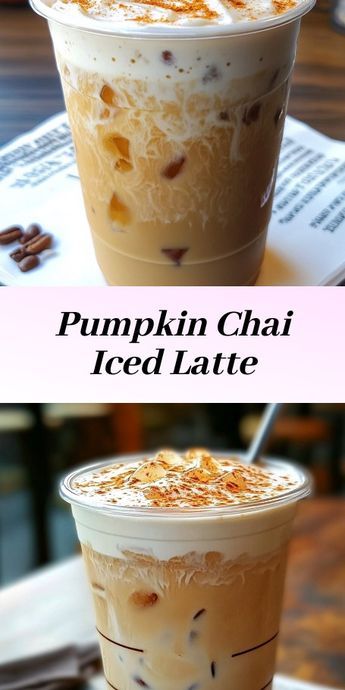 Iced Pumpkin Cream Chai Tea Latte - Starbucks Copycat for a delightful autumn-inspired beverage. Iced Chai Latte Starbucks, Starbucks Chai Tea Latte Recipe, Iced Chai Latte Recipe, Chai Latte Starbucks, Chai Tea Latte Starbucks, Pumpkin Chai Tea, Chai Tea Latte Recipe, Iced Chai Tea Latte, Chai Latte Recipe