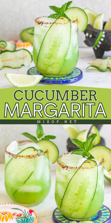 Quench your thirst with this refreshing Cucumber Margarita recipe! Fresh and crisp, it's the perfect addition to your Cinco de Mayo party food ideas. Savor the delightful blend of tequila and cucumber for a healthy twist on this classic cocktail! Cucumber Margarita Recipe, Original Margarita Recipe, Fruity Cocktail Recipes, Easy Party Drinks, Fruity Mixed Drinks, Cucumber Margarita, Cucumber Cocktail, Popular Cocktail Recipes, Easy Margarita Recipe