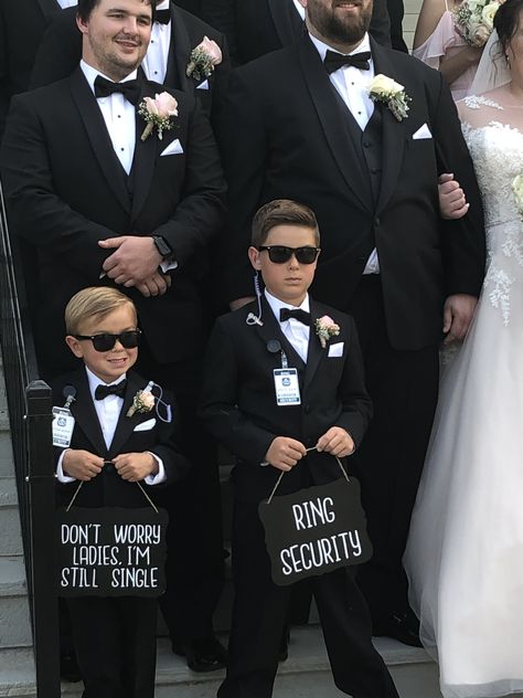 Ring Security Wedding, Ring Bearer Security, Funny Wedding Signs, Ring Security, Dream Wedding Decorations, Wedding Planning Decor, Boda Mexicana, Wedding Picture Poses, Future Wedding Plans