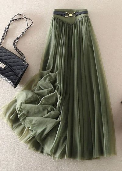 Skirts Fall, Tulle Skirts, Kleidung Diy, Half Skirt, Simple Green, Elegantes Outfit, Asymmetrical Skirt, Fall Skirts, Looks Chic