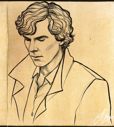 Sherlock Drawing, Sherlock Art, Detective Aesthetic, Color Drawing Art, Sherlock Fanart, I Accidentally, Beautiful Dark Art, Art Drawings Sketches Creative, Hippie Art